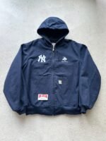 Vintage Yankees Carhartt Style Navy Hooded Jacket - XL