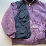 Vintage Carhartt Purple Cargo Vest Hooded Jacket - Image 3