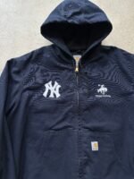 Vintage Yankees Carhartt Style Navy Hooded Jacket - XL - Image 2