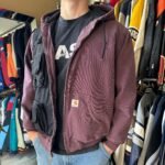 Vintage Carhartt Purple Cargo Vest Hooded Jacket - Image 2