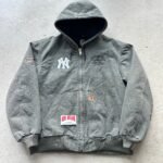 Vintage Yankees Carhartt Style Green Hooded Jacket 90's - XL
