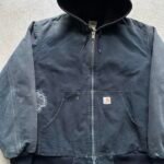 Vintage Carhartt Faded Black Hooded Jacket - XL - Image 7