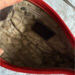 y2k COACH Vintage 4828 Red Suede Hobo Mini Purse Shoulder bag - Image 8