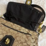 y2k COACH Black Brown Khaki Signature Legacy Flip Turnlock - Image 8