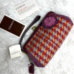 NWT COACH Hampton Houndstooth Kisslock Wristlet