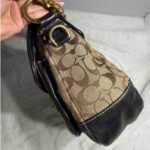 y2k COACH Vintage Black Brown Khaki Signature Legacy Flip Turnlock - Image 10
