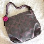 COACH Purple Signature Canvas Duffle Shoulder Bag Crossbody