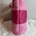 COACH Rugby Stripe Pink Leather Duffle Crossbody Shoulder Bag F13357 - Image 4