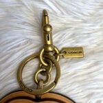 Coach X Koki Leather Hibiscus Flower Key Fob Chain Keychain Bag Charm - Image 4