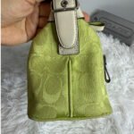 y2k Coach 2006 Vintage F06044 Lime Green Jacquard Shoulder Bag - Image 5