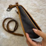 y2k COACH Vintage Denim Suede Striped Crossbody  Shoulder Bag - Image 8