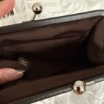 y2k COACH Vintage Brown Suede Kisslock Pouch - Image 6