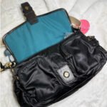 y2k COACH Vintage Buckle Black Sateen Nylon Shoulder Hand bag - Image 8