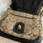 y2k COACH Black Brown Khaki Signature Legacy Flip Turnlock - Image 7