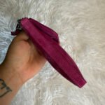 y2k COACH Vintage Pink Suede Turnlock Card Case / Holder Wristlet - Image 8