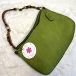 RARE y2k COACH 8A54 Chelsea Hobo Turnlock Nubuc Green Shoulder Bag
