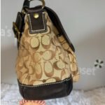 y2k COACH Black Brown Khaki Signature Legacy Flip Turnlock - Image 4