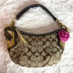 y2k Coach Vintage Brown Stud Gold Hobo Mini Purse Shoulder Bag