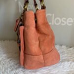 y2k COACH Vintage Soho Buckle Tan Suede Satchel Handbag - Image 5