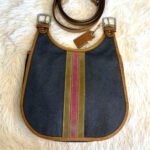 y2k COACH Vintage Denim Suede Striped Crossbody  Shoulder Bag - Image 3