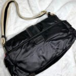 y2k COACH Vintage Buckle Black Sateen Nylon Shoulder Hand bag - Image 2