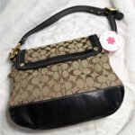 y2k COACH Vintage Black Brown Khaki Signature Legacy Flip Turnlock - Image 2
