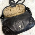 y2k COACH Vintage Black Soho Flap Shoulder Bag Purse - Image 3
