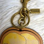 Coach X Koki Leather Hibiscus Flower Key Fob Chain Keychain Bag Charm - Image 3