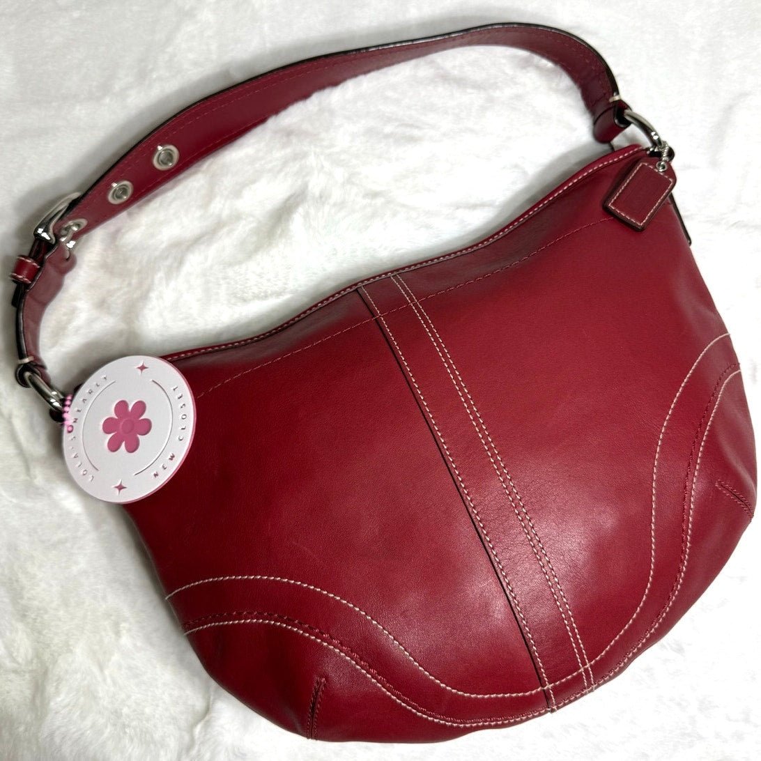 41fb524a-36db-443a-818d-1bc761e57396 Y2k COACH F10908 Red Solo Hobo Shoulder Bag - Image 1