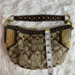 y2k Coach Vintage Brown Stud Gold Hobo Mini Purse Shoulder Bag - Image 10