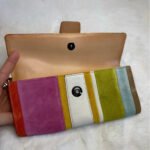 y2k Coach Vintage 2003 SoHo Striped Suede & Leather Wristlet Wallet - Image 3