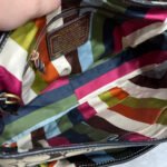 y2k COACH Vintage Black Brown Khaki Signature Legacy Flip Turnlock - Image 4