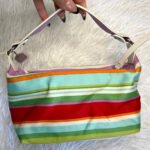 y2k COACH F40494 Hampton Stripped Mini Bag Purse - Image 2