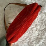 y2k COACH Vintage 4828 Red Suede Hobo Mini Purse Shoulder bag - Image 3