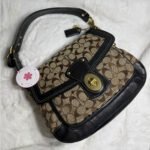 y2k COACH Vintage Black Brown Khaki Signature Legacy Flip Turnlock - Image 11