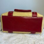 Vintage COACH y2k Red Natural Legacy Straw Tote Bag - Image 6