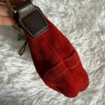 y2k COACH Vintage 4828 Red Suede Hobo Mini Purse Shoulder bag - Image 5