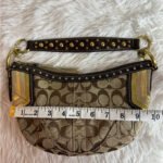 y2k Coach Vintage Brown Stud Gold Hobo Mini Purse Shoulder Bag - Image 11