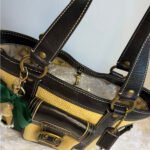 Vintage COACH y2k Black Natural Legacy Straw Tote Bag - Image 6