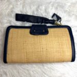 y2k COACH Parker Turnlock Straw Clutch Wallet - Image 2