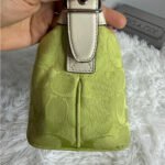 y2k Coach 2006 Vintage F06044 Lime Green Jacquard Shoulder Bag - Image 6
