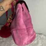 y2k COACH Vintage 2004 Pink Hampton Suede SOHO Flap Satchel - Image 3