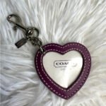 2" y2k COACH Purple Photo Frame Bag Charm Key Fob