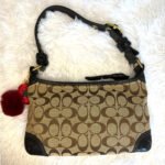 y2k COACH 2007 Black Brown Jacquard Hobo Signature Shoulder Bag - Image 2