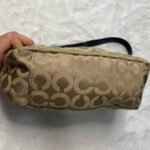 y2k COACH Brown Khaki Jacquard Baguette Bag - Image 8