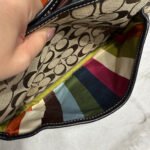 y2k COACH Vintage Black Brown Khaki Signature Legacy Flip Turnlock - Image 5