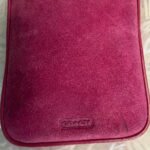 y2k COACH Vintage Pink Suede Turnlock Card Case / Holder Wristlet - Image 5
