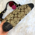 y2k COACH 2007 Black Brown Jacquard Hobo Signature Shoulder Bag - Image 5