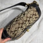 y2k COACH Vintage Black Brown Khaki Signature Legacy Flip Turnlock - Image 7