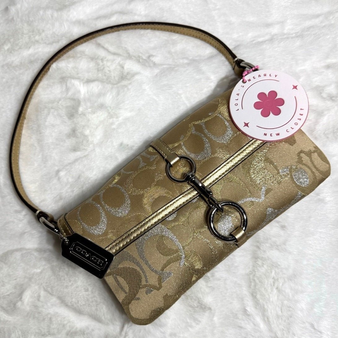 a9cb4bcf-72e5-4fab-b65d-35dcf2302743 y2k COACH Vintage Demi Metallic Gold Silver Mini Purse - Image 1